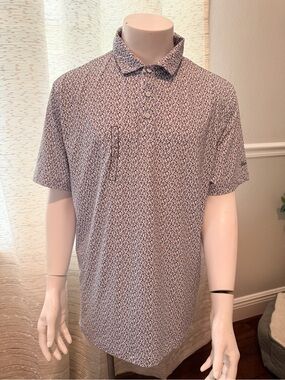 NWT Walter Hagen P11 Golf Polo Men L Tossed Trophy UPF 50+